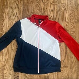 Ideology Red, White, and Blue Colorblock Jacket
